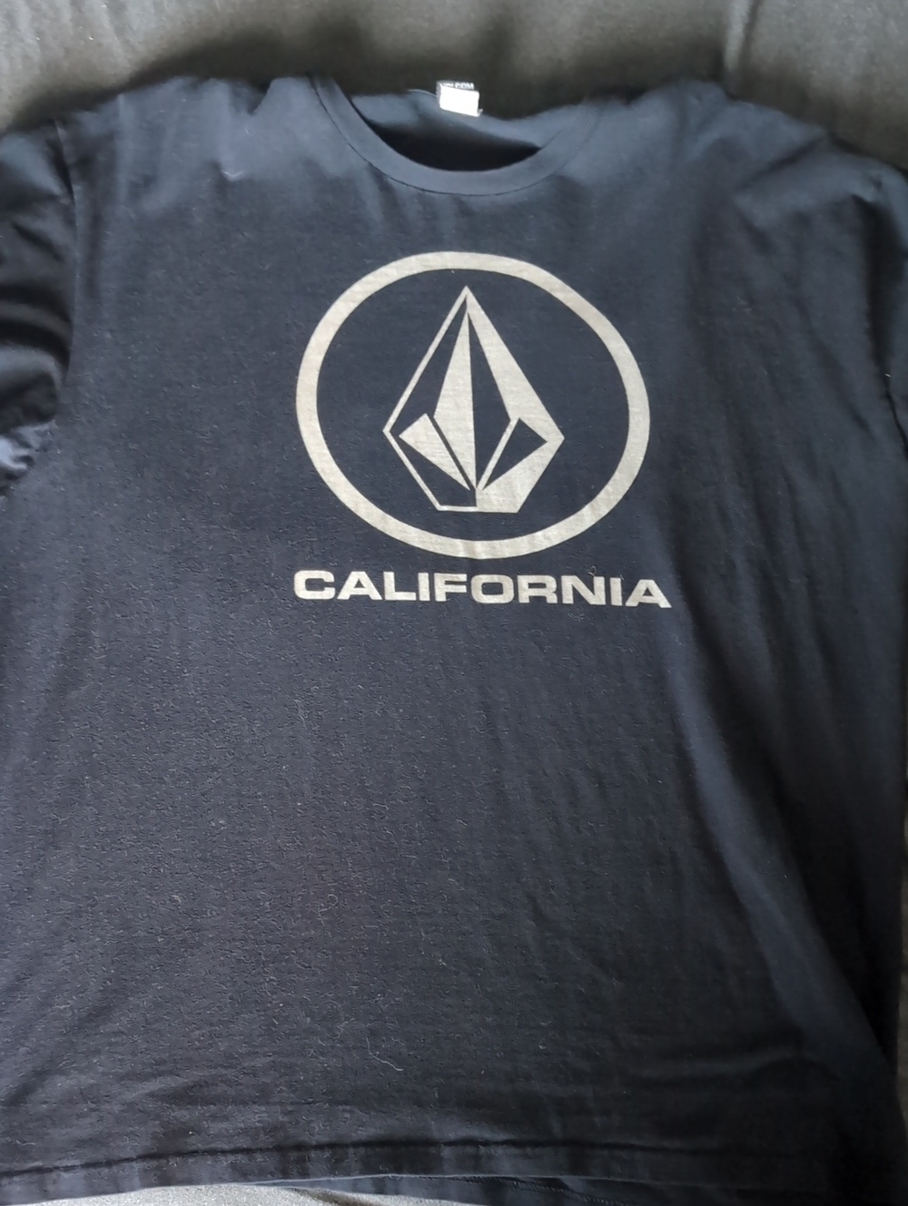 Volcom Black Tee with Silver Stone Logo